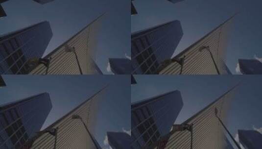 仰拍纽约的摩天大楼高清在线视频素材下载