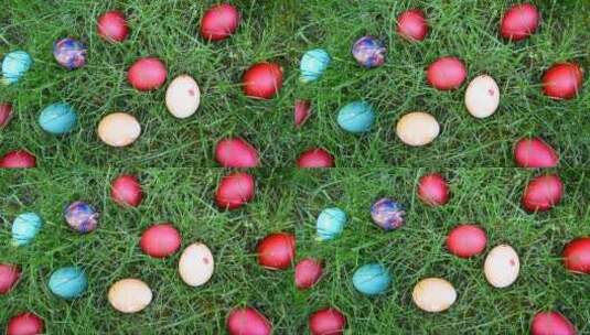 草地的复活节彩蛋高清在线视频素材下载