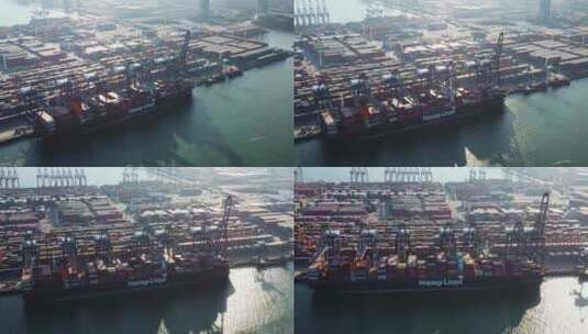 深圳盐田港码头货轮集装箱右环绕高清在线视频素材下载