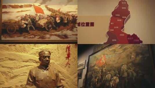 盐池革命纪念馆图文展示高清在线视频素材下载