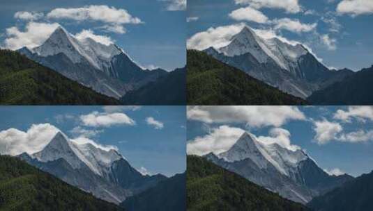 20221012稻城亚丁 雪山 夏诺多吉 中景  延时6k 高清在线视频素材下载