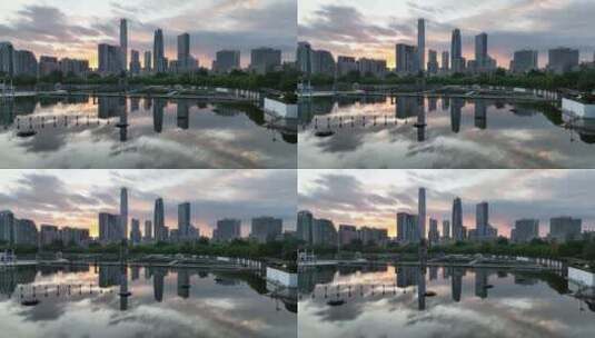 广东省东莞市城市风光航拍高清在线视频素材下载