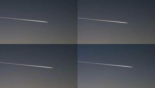 凌晨傍晚飞机飞过天空高清在线视频素材下载
