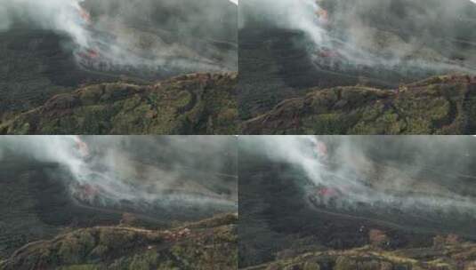 航拍冰岛活火山 岩浆涌动高清在线视频素材下载