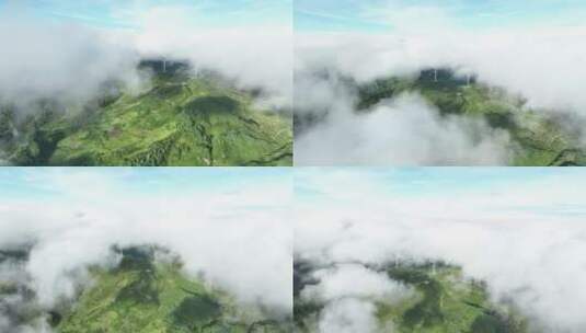 云层下的碧绿大山高清在线视频素材下载