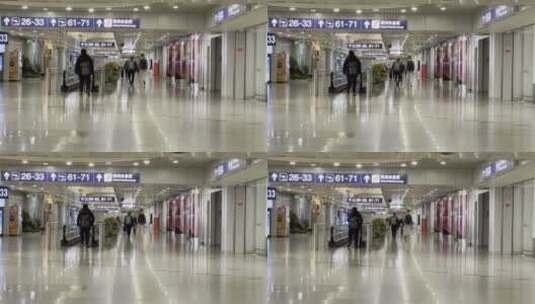 北京首都机场T2航站楼旅客候机检票登机高清在线视频素材下载