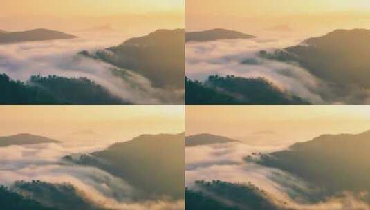 山川间的天空及流动的云彩云雾高清在线视频素材下载