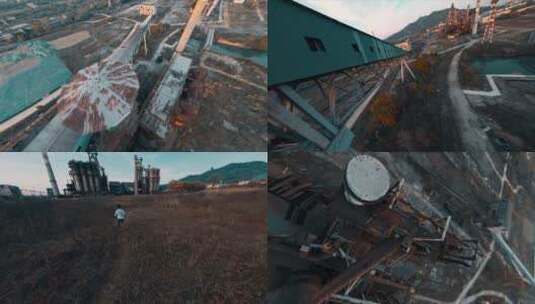 FPV航拍废弃钢铁厂 剪辑版高清在线视频素材下载