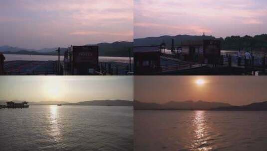 杭州西湖湖滨一公园机动船码头4K视频合集高清在线视频素材下载