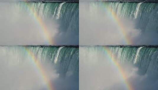 一道美丽的彩虹在瀑布上升起高清在线视频素材下载