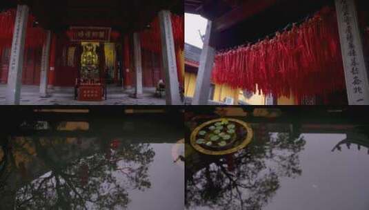杭州西湖三天竺法镜寺江南寺庙建筑4K视频高清在线视频素材下载