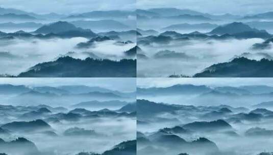 山峦叠嶂云雾缭绕的崇山峻岭高清在线视频素材下载