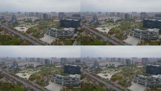 4k 航拍江苏盐城城市风貌全景高清在线视频素材下载