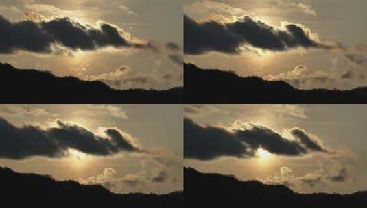 日落云层快速变化山顶高清在线视频素材下载
