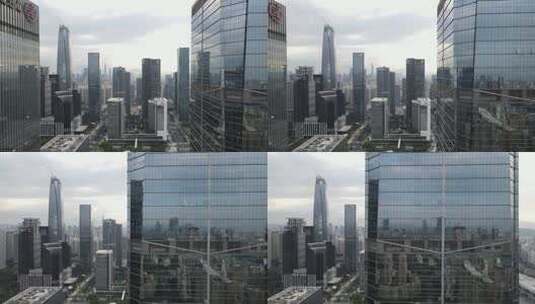 深圳原作者城市银行大楼航拍高清在线视频素材下载