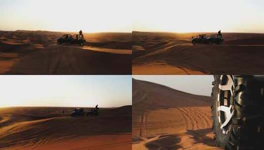 阿拉善沙漠汽车越野高清在线视频素材下载