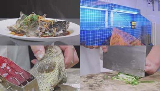 4K合集-广东美食-石斑鱼制作全流程高清在线视频素材下载