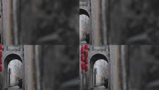 安徽歙县呈坎徽派古建筑老街马头墙高清在线视频素材下载