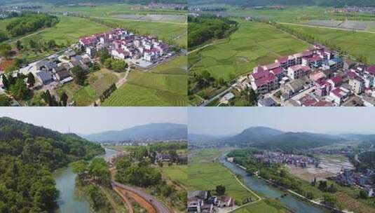 航拍江西吉安市永新县在中乡新农村高清在线视频素材下载