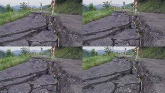 被摧毁的道路高清在线视频素材下载