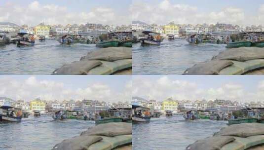 渔民捕鱼出海海上渔村高清在线视频素材下载