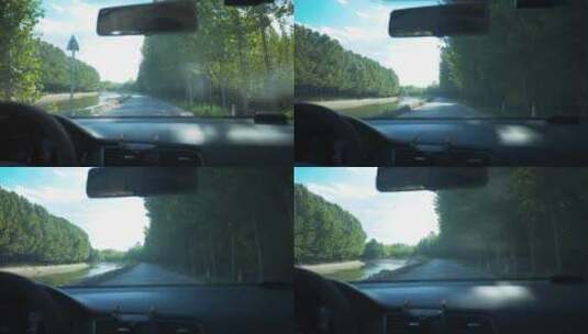 驾驶视角行驶在乡间颠簸的公路小道高清在线视频素材下载