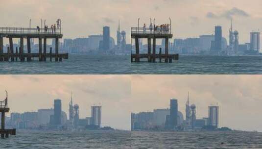 滨海城市的海面延时高清在线视频素材下载