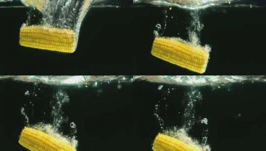 玉米棒掉进水里高清在线视频素材下载