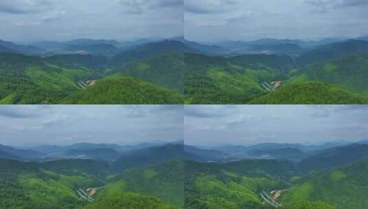 安徽黄山风景区山川国风水墨画航拍高清在线视频素材下载