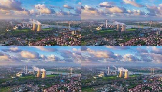 上海市闵行区闵浦大桥工业环境延时摄影高清在线视频素材下载
