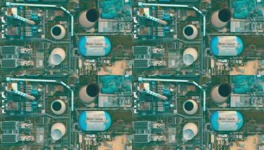 航拍4K电厂蒸汽烟囱高清在线视频素材下载