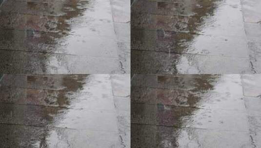 江南古建筑古街雨季雨丝雨滴升格空镜高清在线视频素材下载