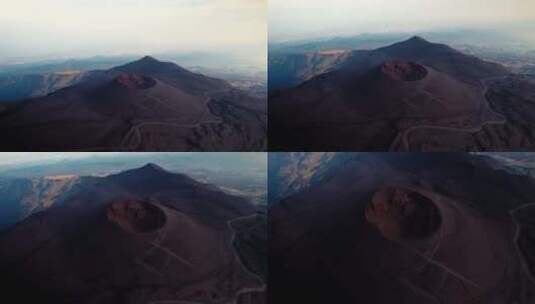 死火山口风光航拍高清在线视频素材下载