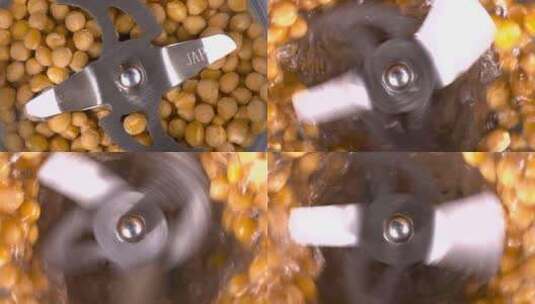 破壁机料理机高速粉碎黄豆大豆豆浆高清在线视频素材下载