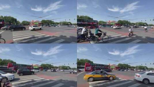 北京城区交通路口车流高清在线视频素材下载