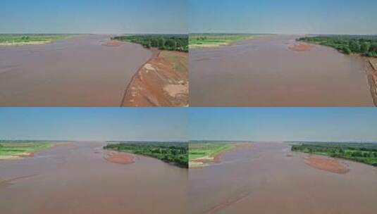 航拍黄河流域母亲河大河高清在线视频素材下载