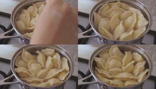 饺子，煮饺子高清在线视频素材下载