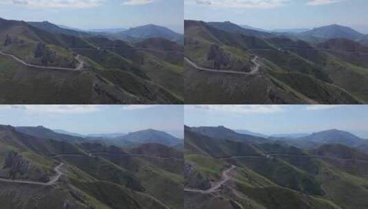 航拍新疆伊犁伊昭公路风景高清在线视频素材下载