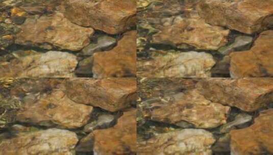山谷清澈泉水小溪潺潺鹅卵石高清在线视频素材下载