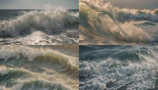 4K波涛汹涌的海浪高清在线视频素材下载