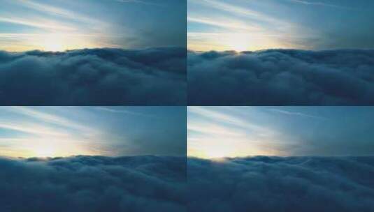 从云层上看日落高清在线视频素材下载