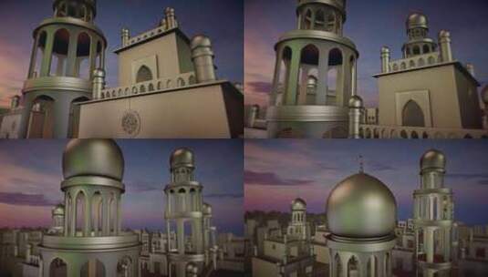 美丽的清真寺Muharram背景高清在线视频素材下载