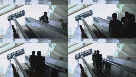 北京大望路地铁站人流高清在线视频素材下载
