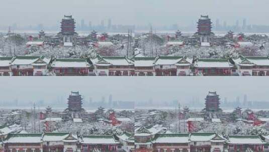 南昌滕王阁雪景12高清在线视频素材下载