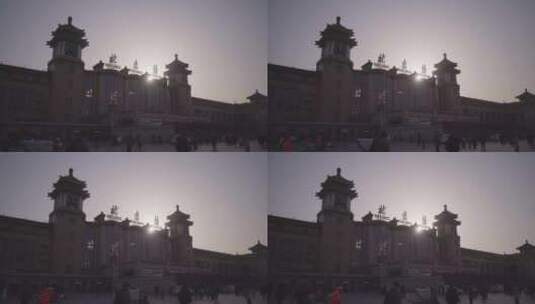 北京站广场客流高清在线视频素材下载