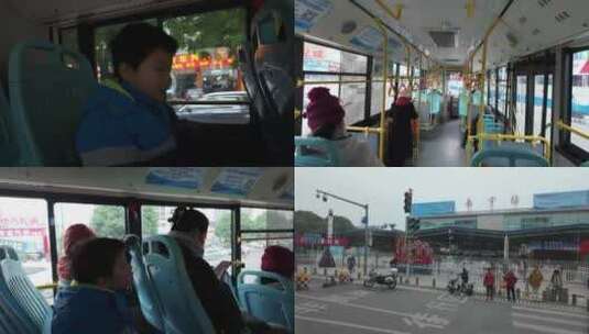 公交车乘客高清在线视频素材下载