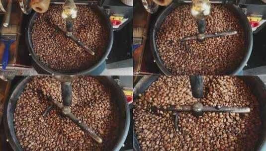 咖啡豆烘培制作高清在线视频素材下载