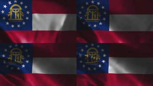 佐治亚州挥舞旗帜。佐治亚州挥舞旗帜动画。高清在线视频素材下载