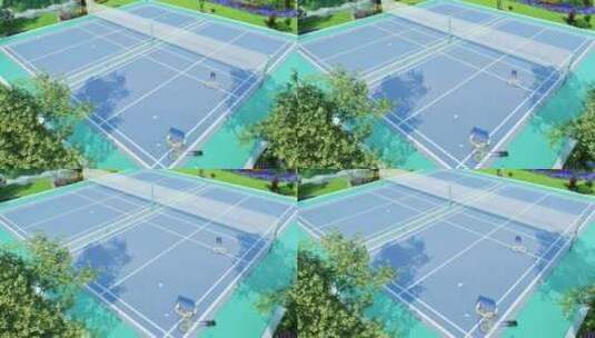 3D三维羽毛球场高清在线视频素材下载