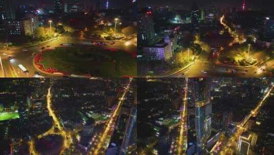 南京市玄武区鼓楼公园紫峰大厦夜景视频素材高清在线视频素材下载